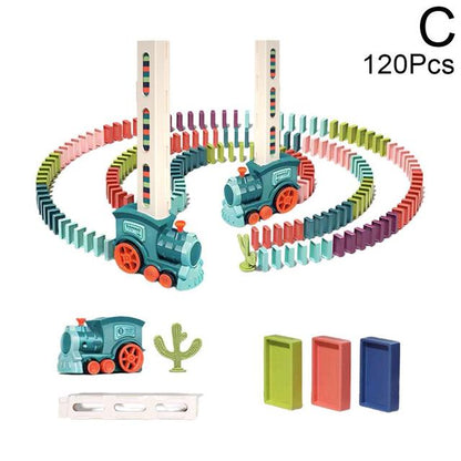 Kids Electric Domino Train Set Automatic Laying Dominoes Brick Blocks Toy Gift Educational Toys Children DIY Toy Boys Gift