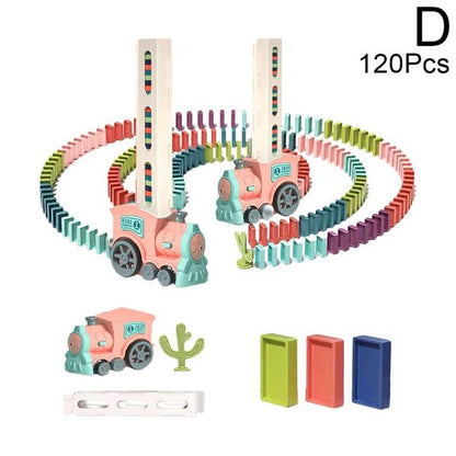 Kids Electric Domino Train Set Automatic Laying Dominoes Brick Blocks Toy Gift Educational Toys Children DIY Toy Boys Gift