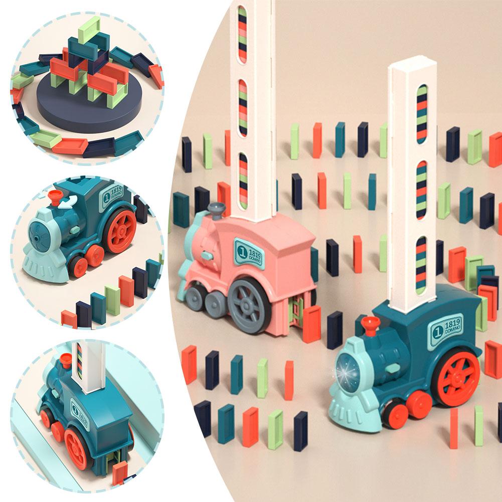 Kids Electric Domino Train Set Automatic Laying Dominoes Brick Blocks Toy Gift Educational Toys Children DIY Toy Boys Gift