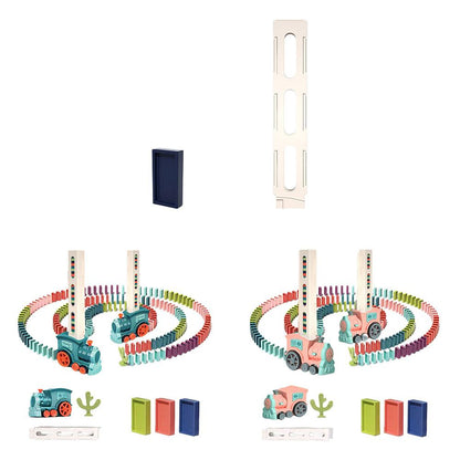 Kids Electric Domino Train Set Automatic Laying Dominoes Brick Blocks Toy Gift Educational Toys Children DIY Toy Boys Gift