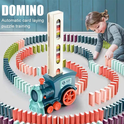 Kids Electric Domino Train Set Automatic Laying Dominoes Brick Blocks Toy Gift Educational Toys Children DIY Toy Boys Gift