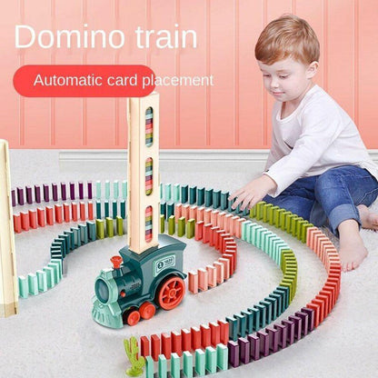 Kids Electric Domino Train Set Automatic Laying Dominoes Brick Blocks Toy Gift Educational Toys Children DIY Toy Boys Gift